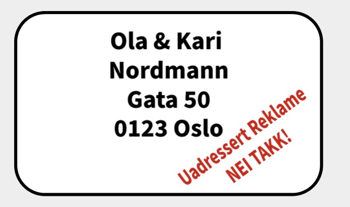 Postkasse skilt